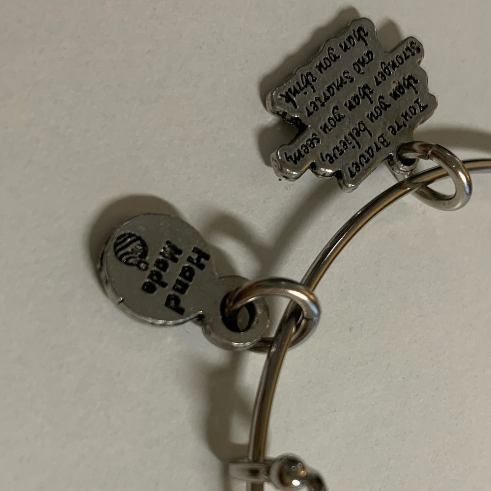 Silver adjustable bracelet w/inspirational quote - Picture 3 of 4